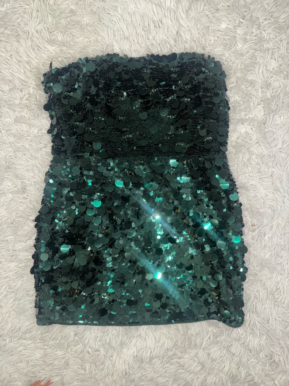 Retrofete Emerald Sequin Mini Skirt